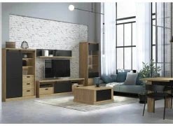 Wandplank Kaszimiro 160x22x30cm - decor - waterford eik & zwart