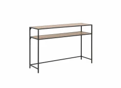 Wandtafel 120x35cm - MDF & metaal - zwart & eik