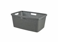 Wasmand Jute 59,4x39,4xH25cm grijs