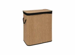 Wasmand 52x32x63cm - bamboe - zwart/bruin