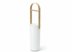 Wc-rolhouder Bellewood 18x68cm - kunststof & hout - wit & naturel