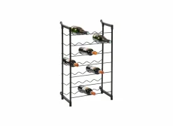 Wijnrek 48x26x77cm - staal - zwart