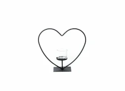 Windlicht Elisa H17cm - metaal & glas - zwart