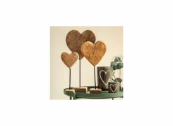 Windlicht Heart H18cm - glas - grijs