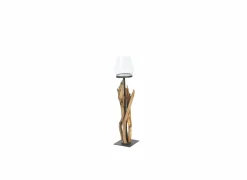 Windlicht Raisa H110cm - hout massief & glas - naturel