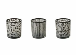 Windlicht Thato H12,5cm - glas - zwart