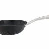 Wokpan Fusion Pro  Ø22,5cm - koolstofstaal - zilver/zwart
