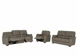 Zetel Barbiero 3+2+1-zit - leder - elephant taupe met relax