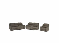 Zetel Cluny 3+2+1-zit - stof - bruingrijs met relax