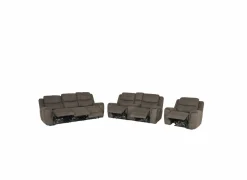 Zetel Cluny 3+2+1-zit - stof - bruingrijs met relax