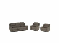 Zetel Cluny 3+1+1-zit - stof - bruingrijs met relax