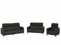 Zetel Dervaux 3+2+1-zit - stof - antraciet met relax