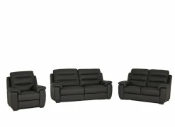 Zetel Folk 2,5+2+1-zit - leder - antraciet met relax