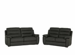 Zetel Folk 2,5+2-zit - leder - antraciet met relax