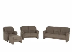 Zetel Marente 3+2+1-zit - stof - bruin met poef