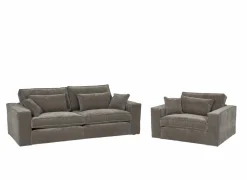 Zetel Marlon 3+1-zit - stof - bruin