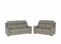 Zetel Maxim 3+2-zit - leder - grijs met relax