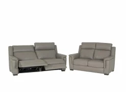 Zetel Maxim 3+2-zit - leder - grijs met relax