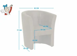 Zetel Mini Kuip 82x60x77cm - stof - cognac