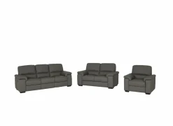 Zetel Tributo 3+2+1-zit - leder - elephant royal met relax