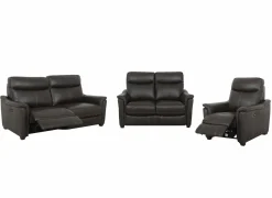 Zetel Wise 2,5+2+1-zit - leder - walnut elektrisch