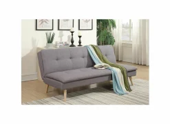 Zetelbed Fjord 1 persoons - 183x86cm - stof - grijs