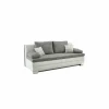 Zetelbed Lincoln 2 persoons - 203x102cm -  stof & lederlook - beige & grijs
