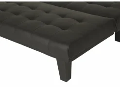 Zetelbed Molina 1 persoon - 180x90cm - lederlook - zwart