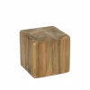 Zuil Qubit 20x20x20cm - gerecycleerd den massief - naturel