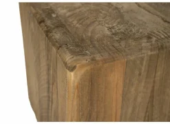 Zuil Qubit 20x20x20cm - gerecycleerd den massief - naturel
