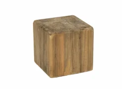 Zuil Qubit 15x15x15cm - gerecycleerd den massief - naturel